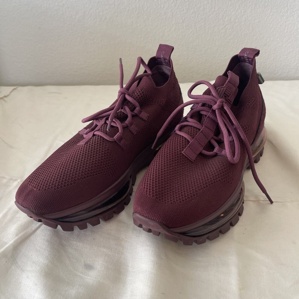 Carvela Lock Bubble Low Top Shoes Sneakers - Burgundy - Women's US Size 7.5